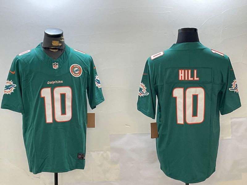 Men Miami Dolphins #10 Hill Green Three generation 2024 Nike Limited NFL Jersey style 2